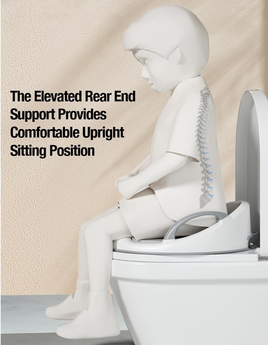 image:imagePandaEar Baby Toddler Potty Training Toilet Seat for Boys and Girls with Handles Child Kids Potty Seat Toilet Seat Attachment Safe Urine Guard NonSlip Rubber Rim Fits Round amp Oval Toilets