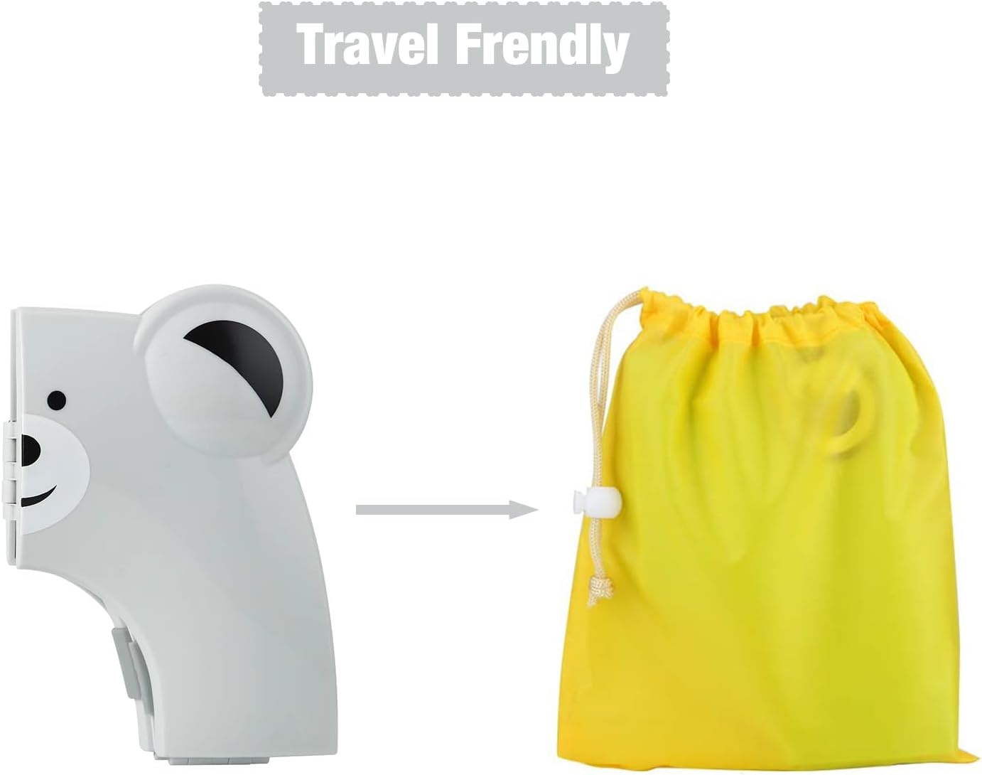image:imagePandaEar Toilet Seat Cover Folding Travel Toilet Seat for Children and Potty Training Portable Silicone Toilet Seat for Toddlers Boys amp Girls with NonSlip Silicone Pads PandaGray