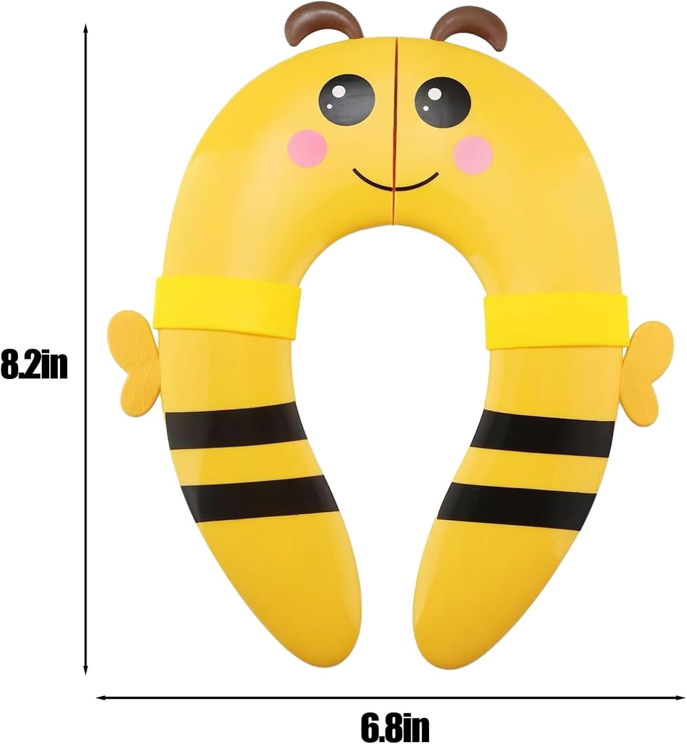 image:imagePandaEar Toilet Seat Cover Folding Travel Toilet Seat for Children and Potty Training Portable Silicone Toilet Seat for Toddlers Boys amp Girls with NonSlip Silicone Pads PandaYellow