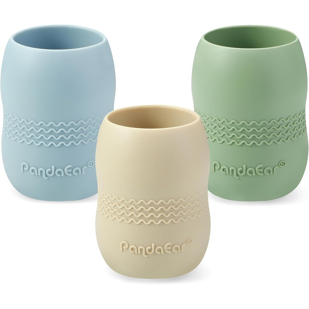 image:imagePandaEar 3 Pack Silicone Baby Training Cups Tiny Open Cups for Toddlers