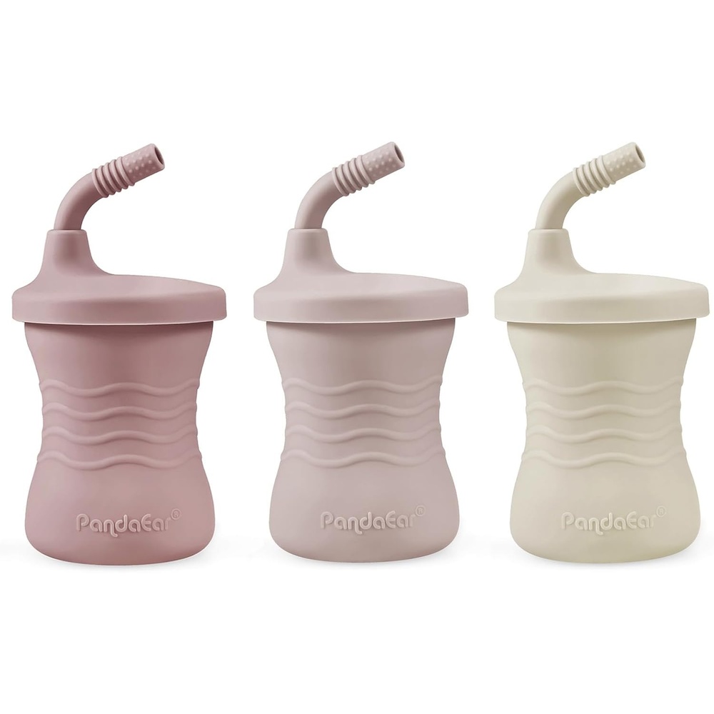image:imagePandaEar 3Pack Silicone Baby Straw Cup 5oz Sippy Cup for 6 Month Old