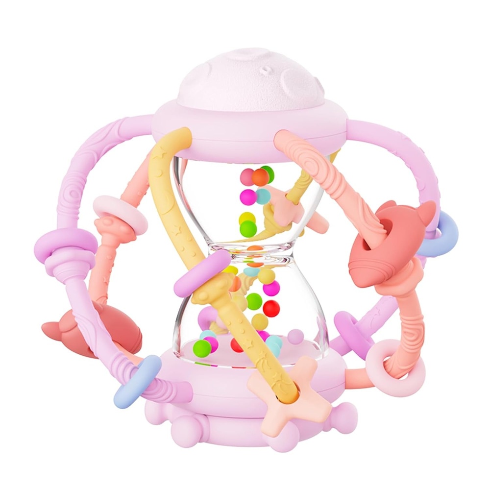 image:imagePandaEar Baby Sensory Toys for 06 612 Months Silicone Montessori Toys Baby Teether Teething Toys Infant Rattle Teether Chew Toy Teething Ball Developmental Toy for Babies 0 3 6 9 12 18 Months