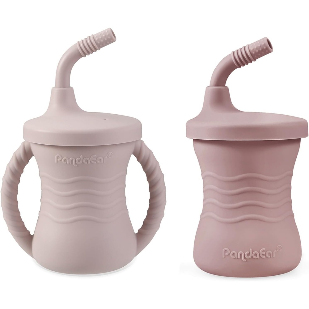image:imagePandaEar Silicone Baby Sippy Cups 2Pack 3in1 Training Cup Set 5oz