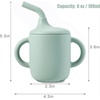 PandaEar 2 Pack 100% Tiny Silicone Drinking Training Cup with Handles & Straw for Baby and Toddler (Pink Green)(Pink Green)