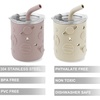 PandaEar 2 Pack Stainless Steel Cups with Lids & Silicone Sleeves | 8.8 oz Spill Proof Sippy Cups with Straw Stopper & Teething-Friendly Straws for Kids Children Ages 3+ (Beige & Khaki)(Beige & Pink)