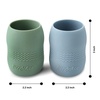 PandaEar 2 Pack100% Tiny Silicone Drinking Training Cup for Baby and Toddler, 3.5oz (Blue/Green)(Blue/Green)
