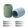 PandaEar 2 Pack100% Tiny Silicone Drinking Training Cup for Baby and Toddler, 3.5oz (Blue/Green)(Blue/Green)