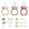 PandaEar 3 Pack Baby Fruit Food Feeder Pacifier with 3 Different Sized Pouches, Silicone Teether for Purees & Breast Milk, BPA Free Infant Solid Food Essentials for Babies 3-12 Months (Bow Series)