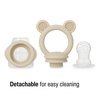 PandaEar 3 Pack Baby Fruit & Food Feeder Pacifier, Silicone Feeder Pacifier with 3 Sizes Pouches for Babies Toddlers Infants Kids, BPA-Free Food Grade Soft Safe (Tan/Grey/Brown)(Pink/Linen)