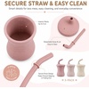 PandaEar 3-Pack Silicone Baby Straw Cup, 5oz Sippy Cup for 6 Month Old