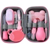 PandaEar Baby Healthcare & Grooming Kit – Baby Safety Set Comb, Brush, Finger Toothbrush, Nail Clippers, Scissors, Nasal Aspirator – Nursery Care Kit (Blue)(13-in-1 Pink)