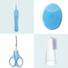 PandaEar Baby Healthcare & Grooming Kit – Baby Safety Set Comb, Brush, Finger Toothbrush, Nail Clippers, Scissors, Nasal Aspirator – Nursery Care Kit (Blue)(Blue)