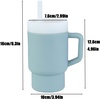 PandaEar Kids Tumbler Silicone Toddler Cup with Straw and Handle, 9.5oz Spill-Proof Training Cup for Baby, BPA-Free, Easy to Clean -Blue (Blue)(Blue)