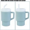 PandaEar Kids Tumbler Silicone Toddler Cup with Straw and Handle, 9.5oz Spill-Proof Training Cup for Baby, BPA-Free, Easy to Clean -Blue (Blue)(Blue)