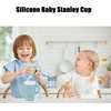 PandaEar Kids Tumbler Silicone Toddler Cup with Straw and Handle, 9.5oz Spill-Proof Training Cup for Baby, BPA-Free, Easy to Clean -Blue (Blue)(Blue)