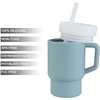 PandaEar Kids Tumbler Silicone Toddler Cup with Straw and Handle, 9.5oz Spill-Proof Training Cup for Baby, BPA-Free, Easy to Clean -Blue (Blue)(Blue)