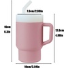 PandaEar Kids Tumbler Silicone Toddler Cup with Straw and Handle, 9.5oz Spill-Proof Training Cup for Baby, BPA-Free, Easy to Clean -Blue (Blue)(Pink)