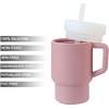 PandaEar Kids Tumbler Silicone Toddler Cup with Straw and Handle, 9.5oz Spill-Proof Training Cup for Baby, BPA-Free, Easy to Clean -Blue (Blue)(Pink)