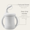 PandaEar Silicone Training Cup, 2 Pack Baby Drinking Sippy Cups with Handles & Straw for Baby and Toddler 6 Months+ (Pink&Grey)(Pink&Grey)