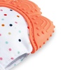 PandaEar Soothing Teething Mitten 2 Pack, Pain Relief, Protection Glove, Stimulating Teether, 0-12 Months (Blue Green)(Orange Pink)