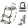 PandaEar Toilet Potty Training Seat with Step Stool Ladder, Comfortable Safe Potty Seat with Anti-Slip Pads Ladder for Kids Boys Girls Toddlers (Grey)(Gray)