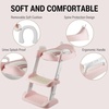 PandaEar Toilet Potty Training Seat with Step Stool Ladder, Comfortable Safe Potty Seat with Anti-Slip Pads Ladder for Kids Boys Girls Toddlers (Grey)(Pink)