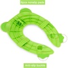 PandaEar Toilet Seat Cover | Folding Travel Toilet Seat for Children and Potty Training | Portable Silicone Toilet Seat for Toddlers, Boys & Girls with Non-Slip Silicone Pads -Panda(Green)