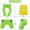 PandaEar Toilet Seat Cover | Folding Travel Toilet Seat for Children and Potty Training | Portable Silicone Toilet Seat for Toddlers, Boys & Girls with Non-Slip Silicone Pads -Panda(Green)