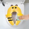 PandaEar Toilet Seat Cover | Folding Travel Toilet Seat for Children and Potty Training | Portable Silicone Toilet Seat for Toddlers, Boys & Girls with Non-Slip Silicone Pads -Panda(Yellow)