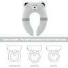 PandaEar Toilet Seat Cover | Folding Travel Toilet Seat for Children and Potty Training | Portable Silicone Toilet Seat for Toddlers, Boys & Girls with Non-Slip Silicone Pads -Panda(Gray)