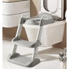 PandaEar Toilet Potty Training Seat with Step Stool Ladder, Comfortable Safe Potty Seat with Anti-Slip Pads Ladder for Kids Boys Girls Toddlers (Grey)(Gray)