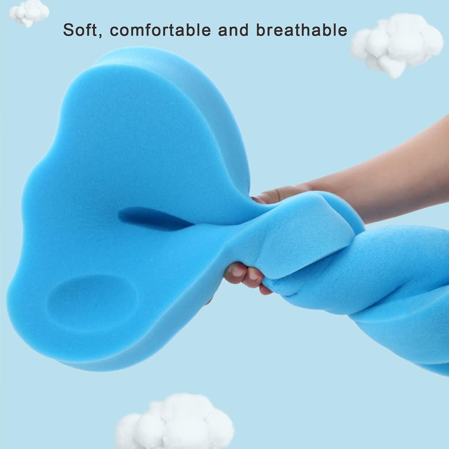 image:imagePandaEar Baby Bath Sponge Infant Soft Sponge Mat Baby Bath Mat Newborn Odor Free Bath Cushion Blue BlueBlue