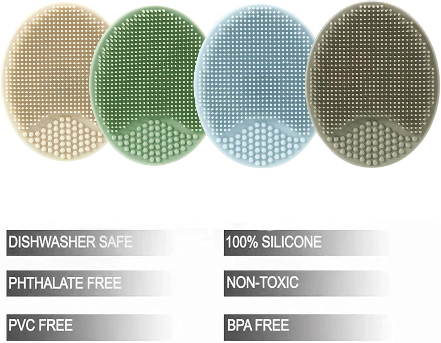 image:imagePandaEar Baby Cradle Cap Brush Silicone Baby Bath Brush Massage Brush Set for Dry Skin Cradle Cap and Eczema 4 Pack BlueBlue