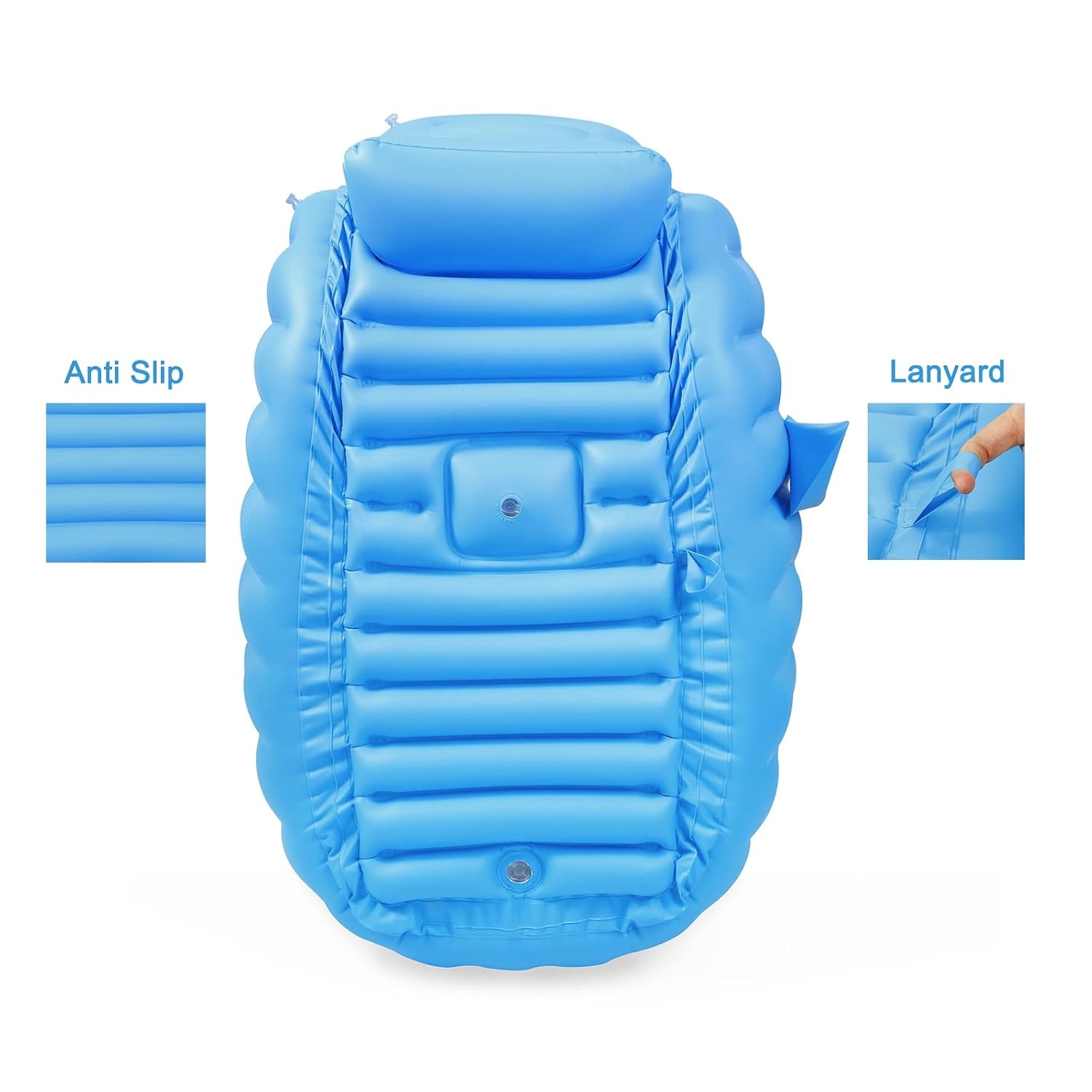 image:imagePandaEar Baby Inflatable Bathtub Portable Travel Baby Infant Bath Tub Toddler Bathtub with Air Pump Foldable NonSlip Shower Basin Mini Air Swimming Pool for Newborn BlueBlue
