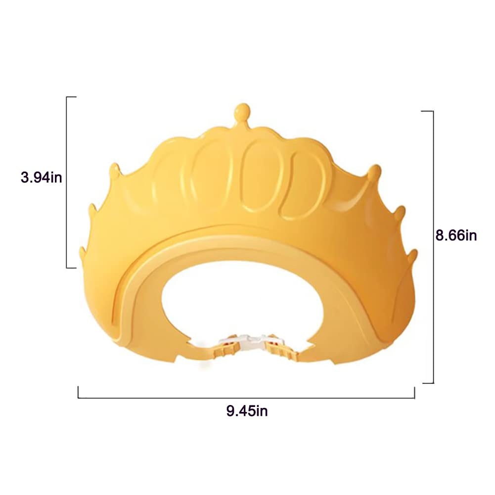 image:imagePandaEar Baby Shower Cap Hair Washing Hat 2 Pack Waterproof Adjustable Silicone Bath Hat for Eye and Ear Protection Cute Crown ShapeBlueOrange