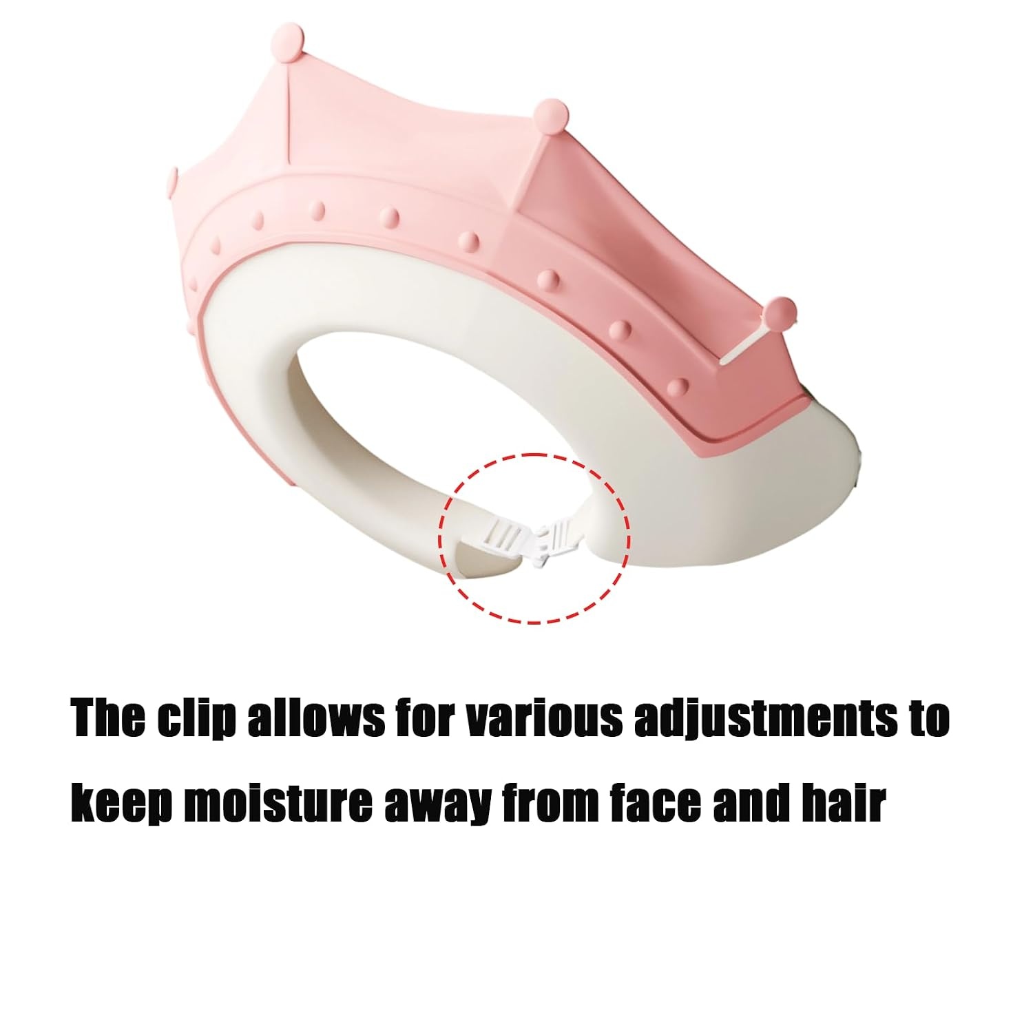 image:imagePandaEar Baby Shower Cap Hair Washing Hat 2 Pack Waterproof Adjustable Silicone Bath Hat for Eye and Ear Protection Cute Crown ShapePinkYellow
