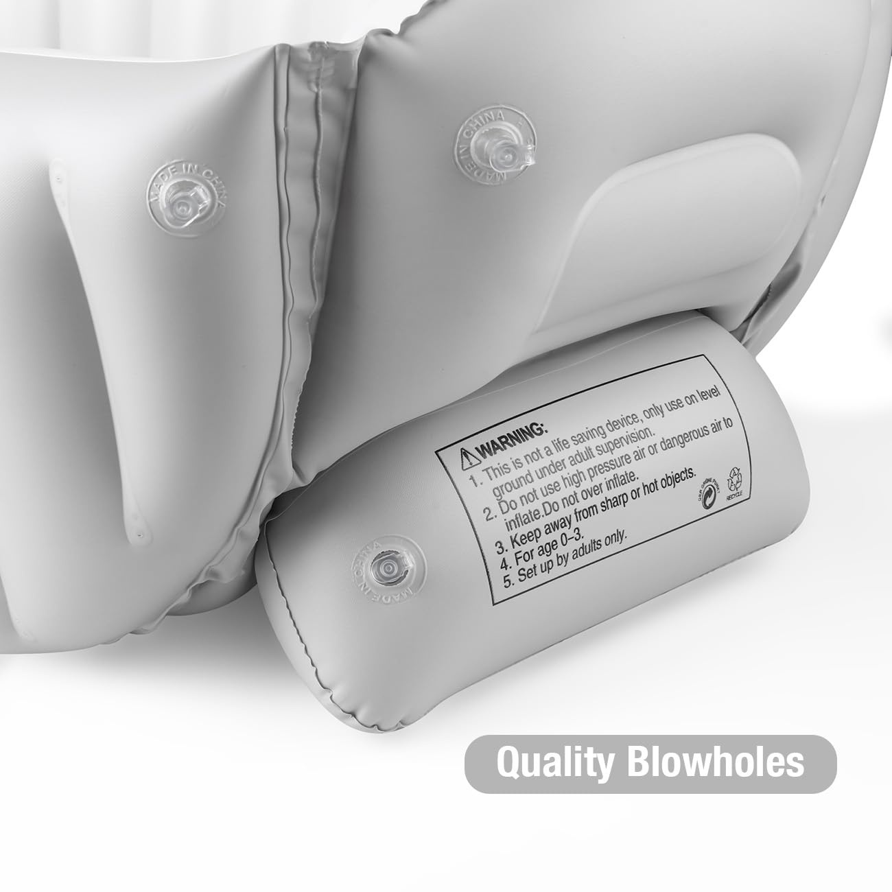 image:imagePandaEar Inflatable Baby Bathtub with Air Pump NonSlip Soft Cushion Bathing Tub for Toddlers amp Infants 036 Months Collapsible TravelFriendly Blow Up Pool with Side Pocket amp Backrest Gray