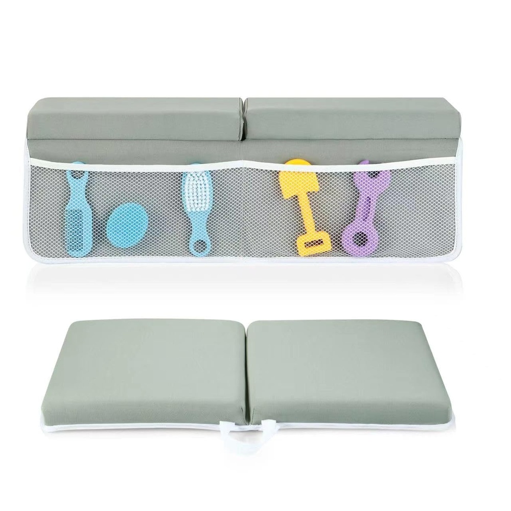 image:imagePandaEar Baby Bath Kneeler amp Elbow Rest Pad Comfortable NonSlip Kneeling Mat Cushion with Toy Organizer Storage Pockets Foldable Foam Mat for Toddler Bathroom Bathing Time GreyGrey