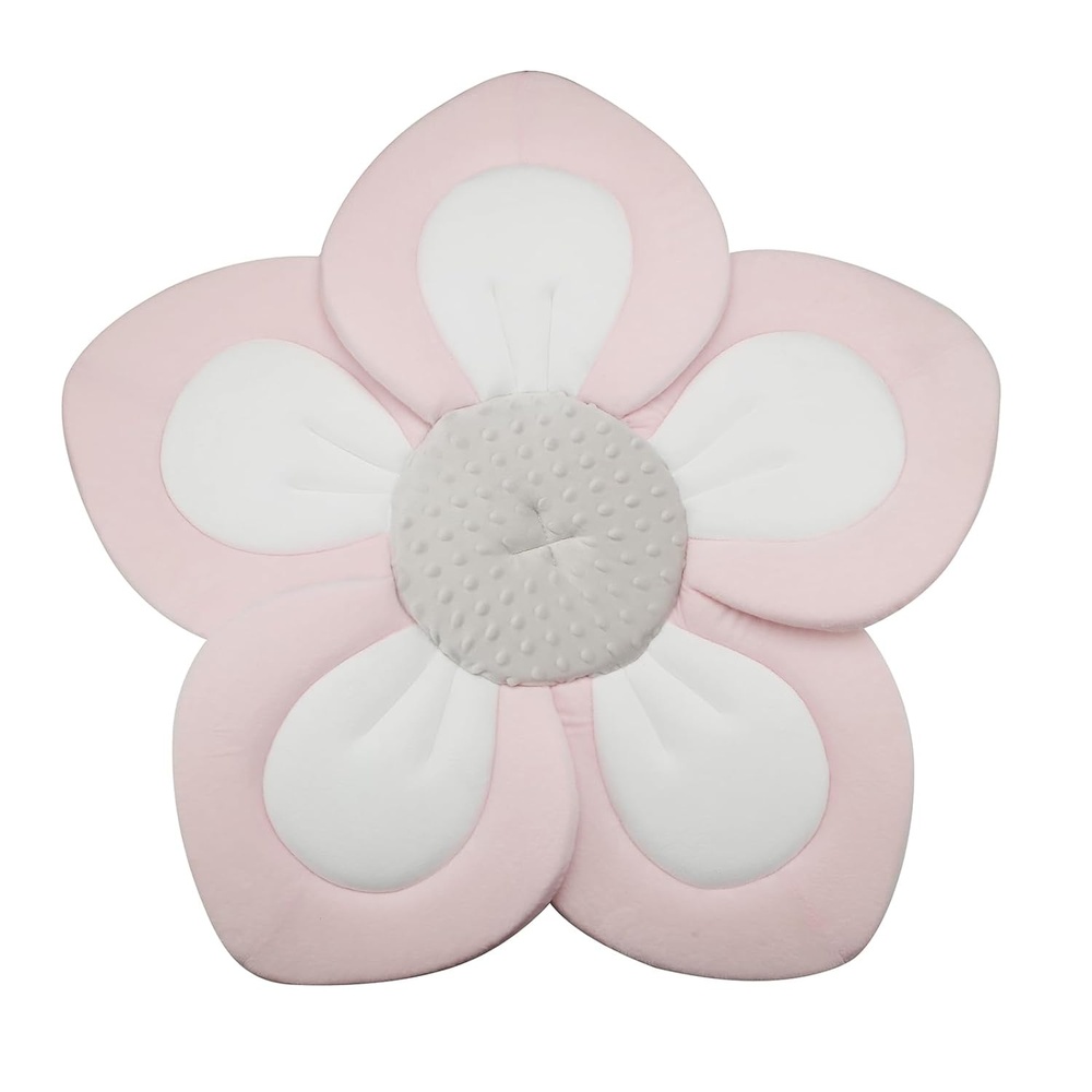 image:imagePandaEar Baby Bath Pad for Infant Newborn Soft Flower 5 Petals for Sink Bathtub Essentials Shower Gift GreyPink