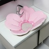 PandaEar Baby Bath Flower for Sink – Romantic Cherry Blossom Plush Mat – Soft Newborn Insert & Infant Bathtub Cushion – Non-Slip Quick-Dry Support – Shower Gift for Girls (Pink)(Pink)