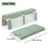 PandaEar Baby Bath Kneeler & Elbow Rest Pad, Comfortable Non-Slip Kneeling Mat Cushion with Toy Organizer Storage Pockets, Foldable Foam Mat for Toddler Bathroom Bathing Time (Grey)(Green)