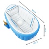PandaEar Baby Inflatable Bathtub, Portable Travel Baby Infant Bath Tub Toddler Bathtub with Air Pump, Foldable Non-Slip Shower Basin Mini Air Swimming Pool for Newborn (Blue)(Blue)