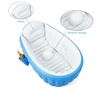 PandaEar Baby Inflatable Bathtub, Portable Travel Baby Infant Bath Tub Toddler Bathtub with Air Pump, Foldable Non-Slip Shower Basin Mini Air Swimming Pool for Newborn (Blue)(Blue)
