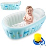 PandaEar Inflatable Baby Bathtub, Portable Travel Bath Tub with Air Pump(Blue)