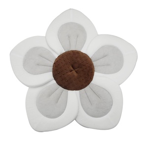 PandaEar Baby Bath Pad for Infant Newborn | Soft Flower 5 Petals for Sink Bathtub Essentials Shower Gift (Grey)(Grey)