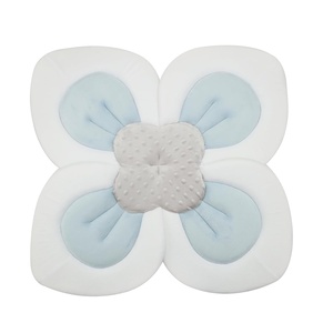 PandaEar Baby Bath Pad for Newborn, Soft Flower Infant Sink Bath Cushion(Blue)