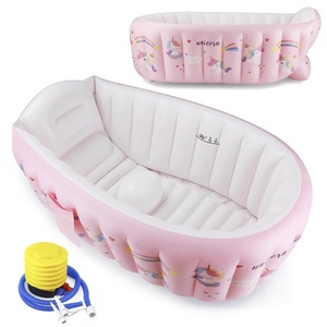 PandaEar Inflatable Baby Bathtub, Portable Travel Bath Tub with Air Pump(Pink)
