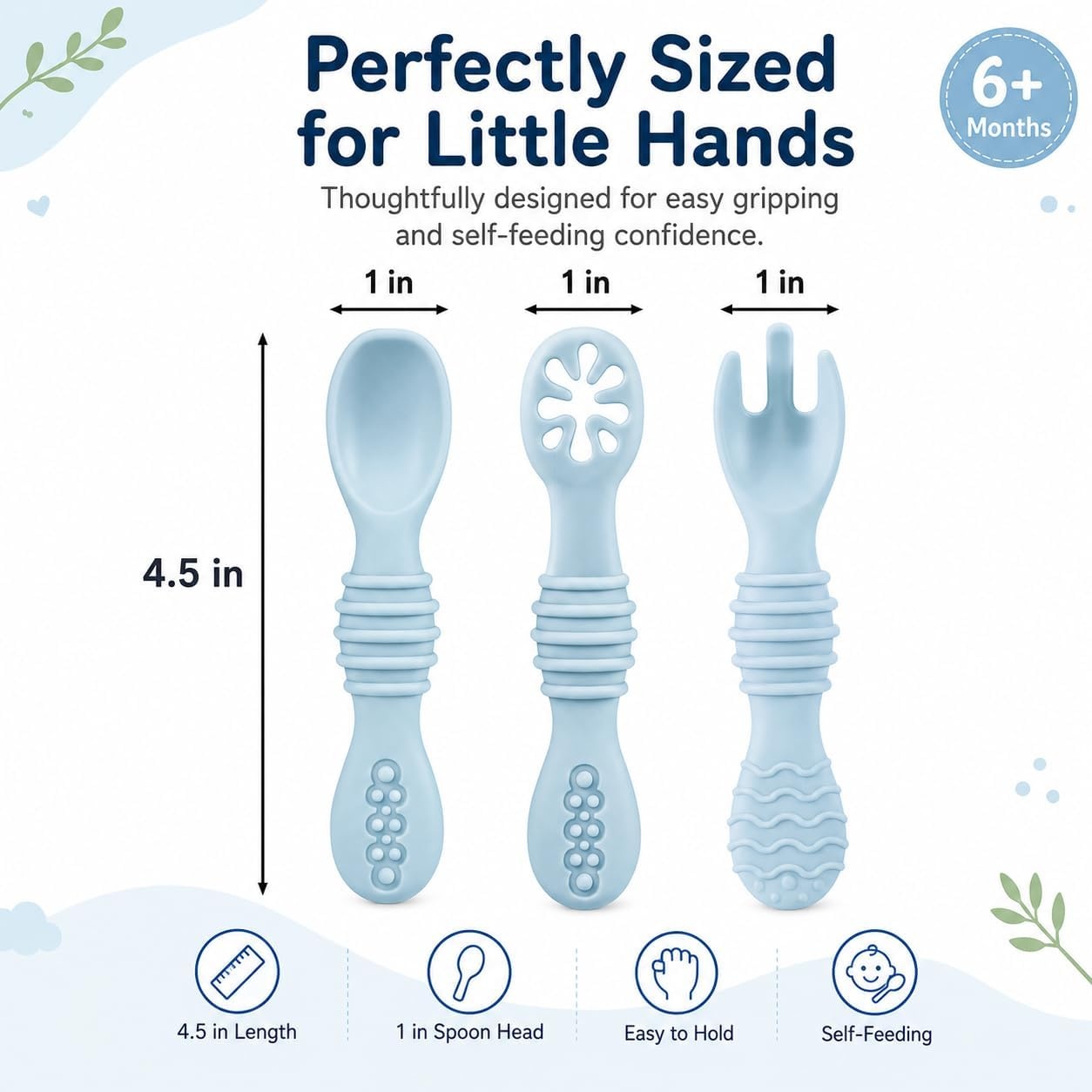 image:imagePandaEar 6 Pack Baby Silicone Spoons Baby Led Weaning Utensils 612 Months