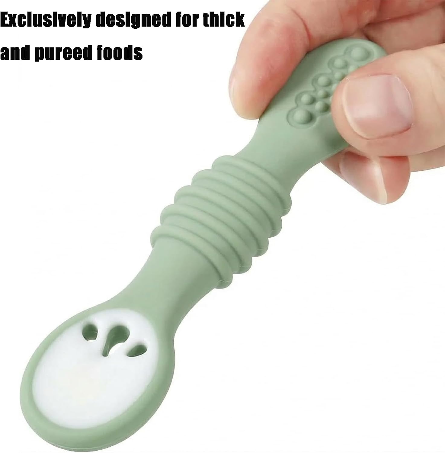 image:imagePandaEar 6 Pack Silicone Baby Spoons First Stage Self Feeding Utensils