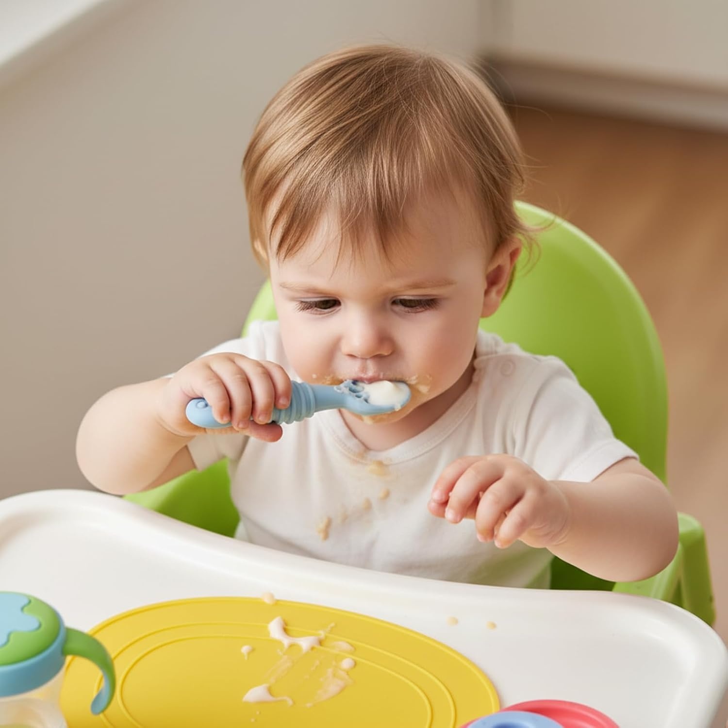 image:imagePandaEar 6 Pack Silicone Baby Spoons First Stage Self Feeding Utensils